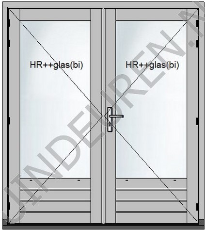 Dubbele deurenset met 56mm deuren BW 444 mm - Afbeelding 4