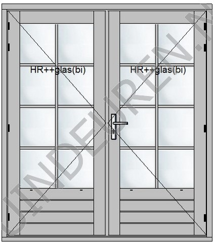 Dubbele deurenset met 56mm deuren BW 444 mm - Afbeelding 2