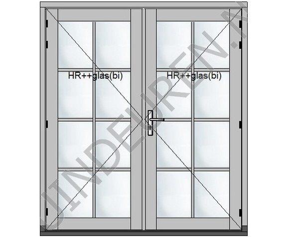 Dubbele deurenset met 56mm deuren BW 114 mm - Afbeelding 3